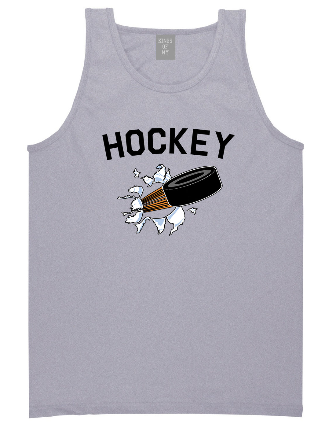 Hockey Goalie Puck Mens Tank Top Shirt Grey