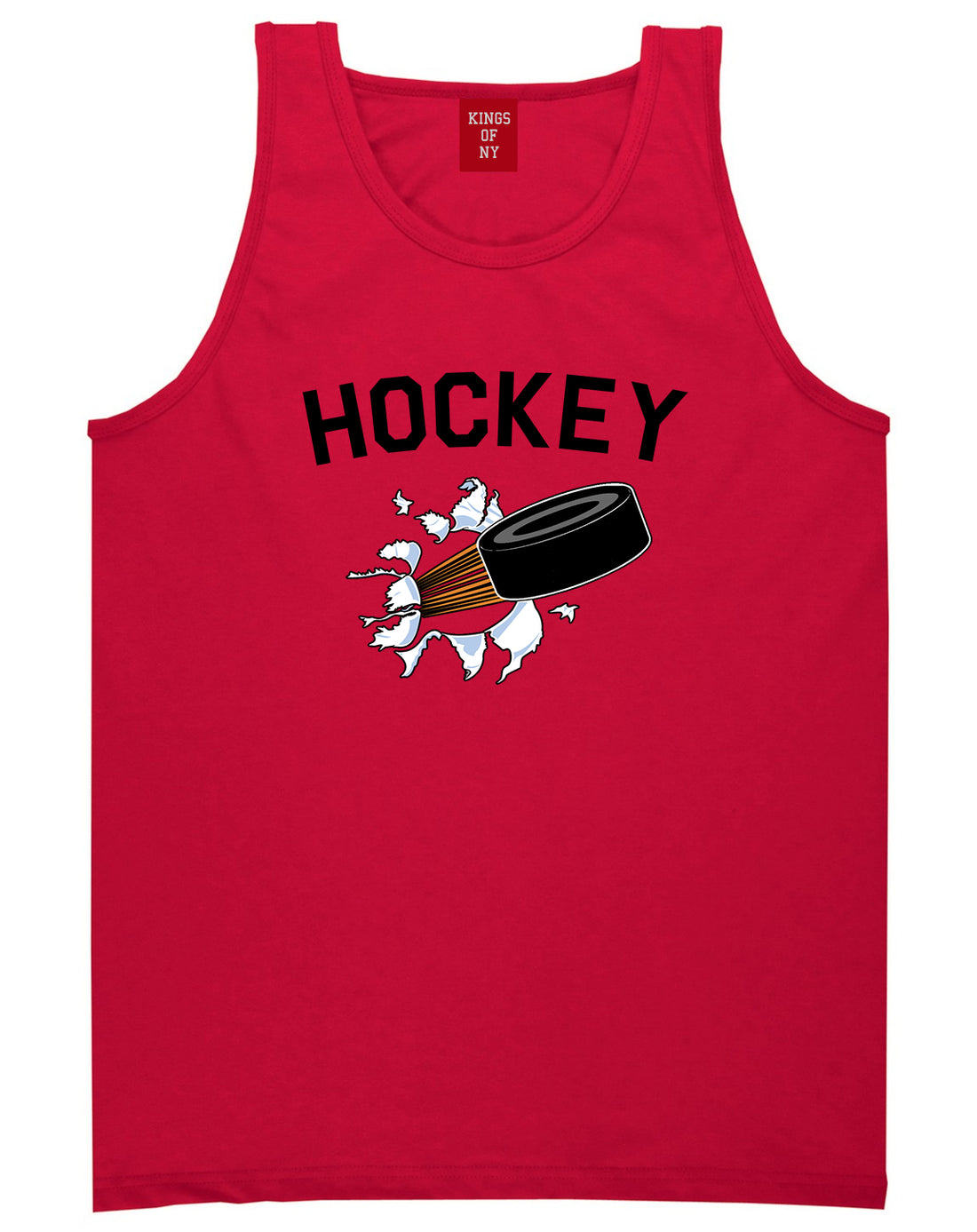 Hockey Goalie Puck Mens Tank Top Shirt Red