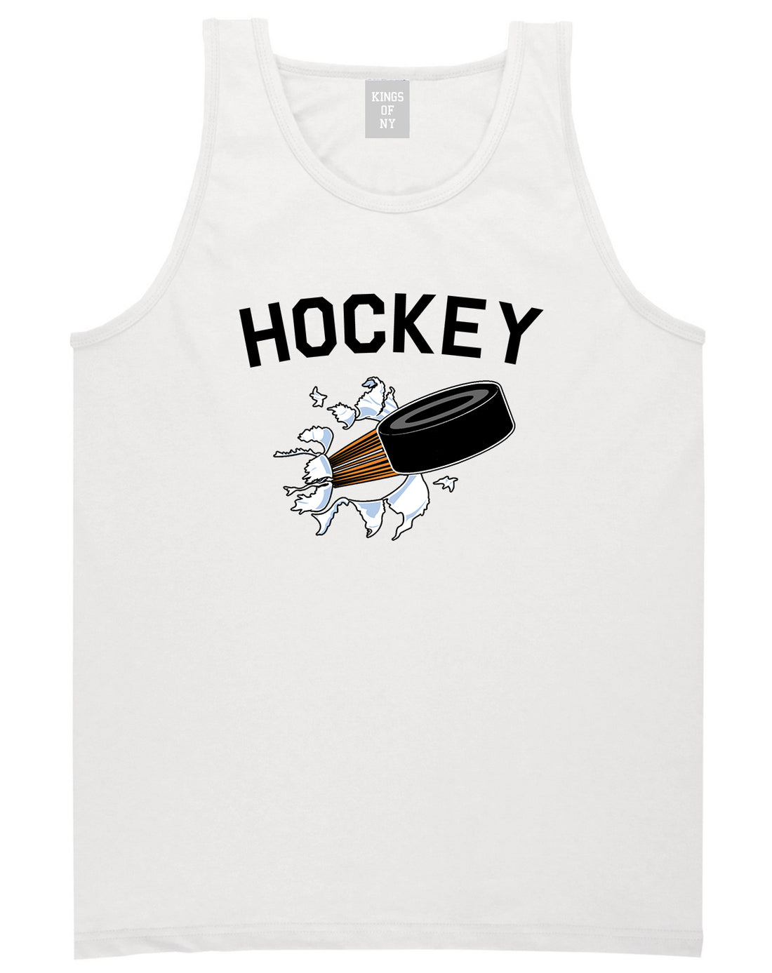 Hockey Goalie Puck Mens Tank Top Shirt White