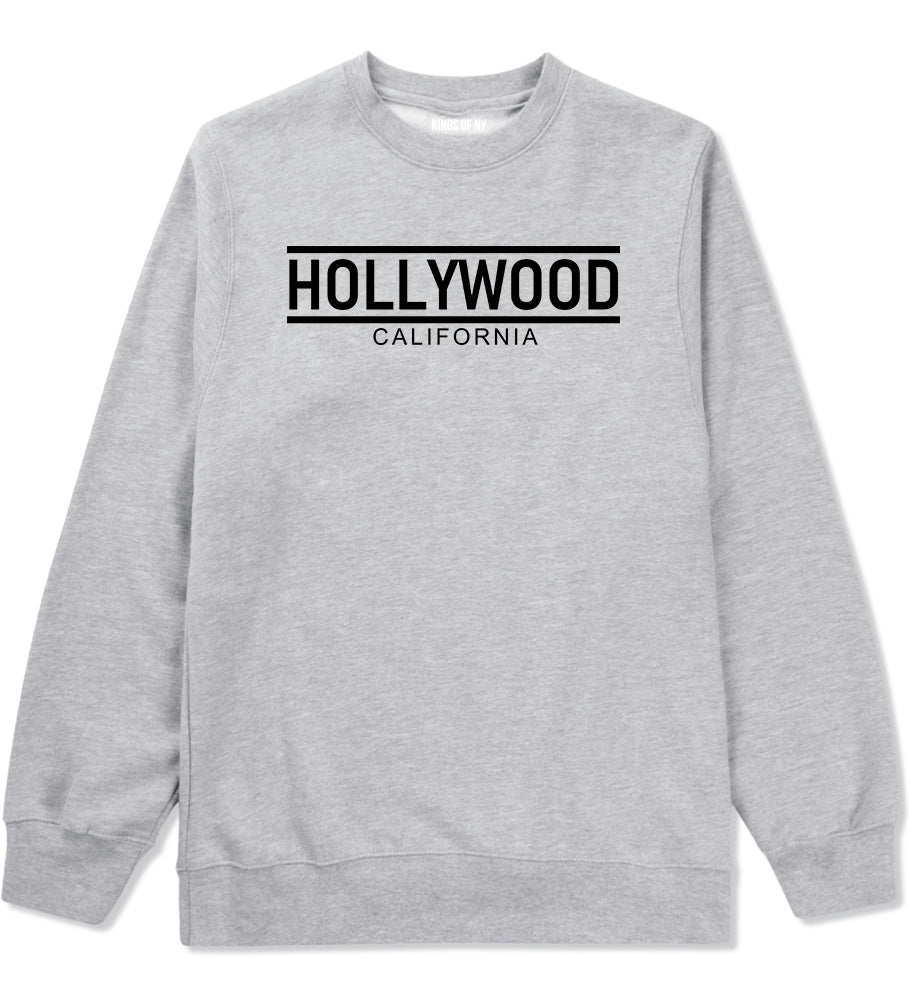 Hollywood California City Lines Mens Crewneck Sweatshirt Grey