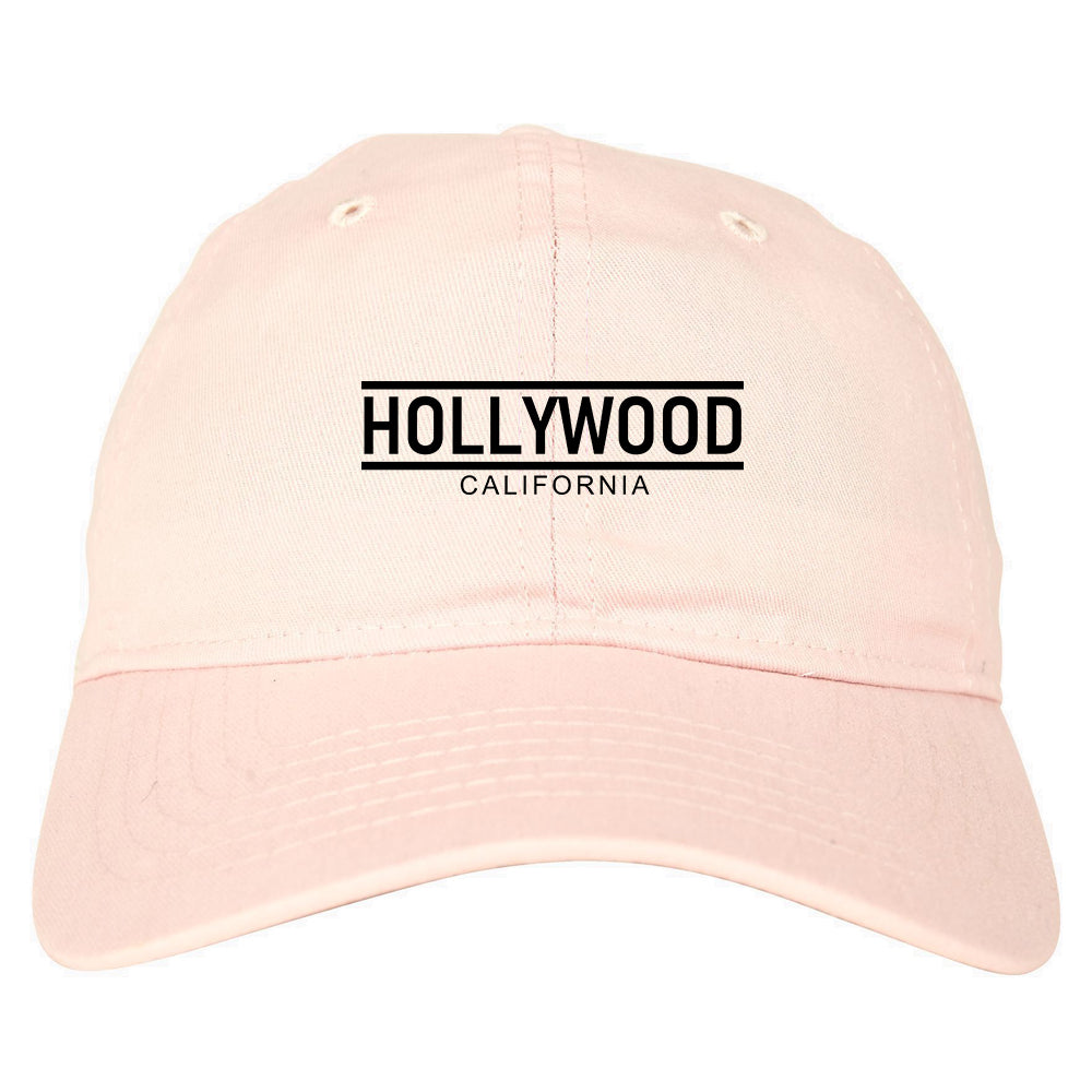 Hollywood California City Lines Mens Dad Hat Pink