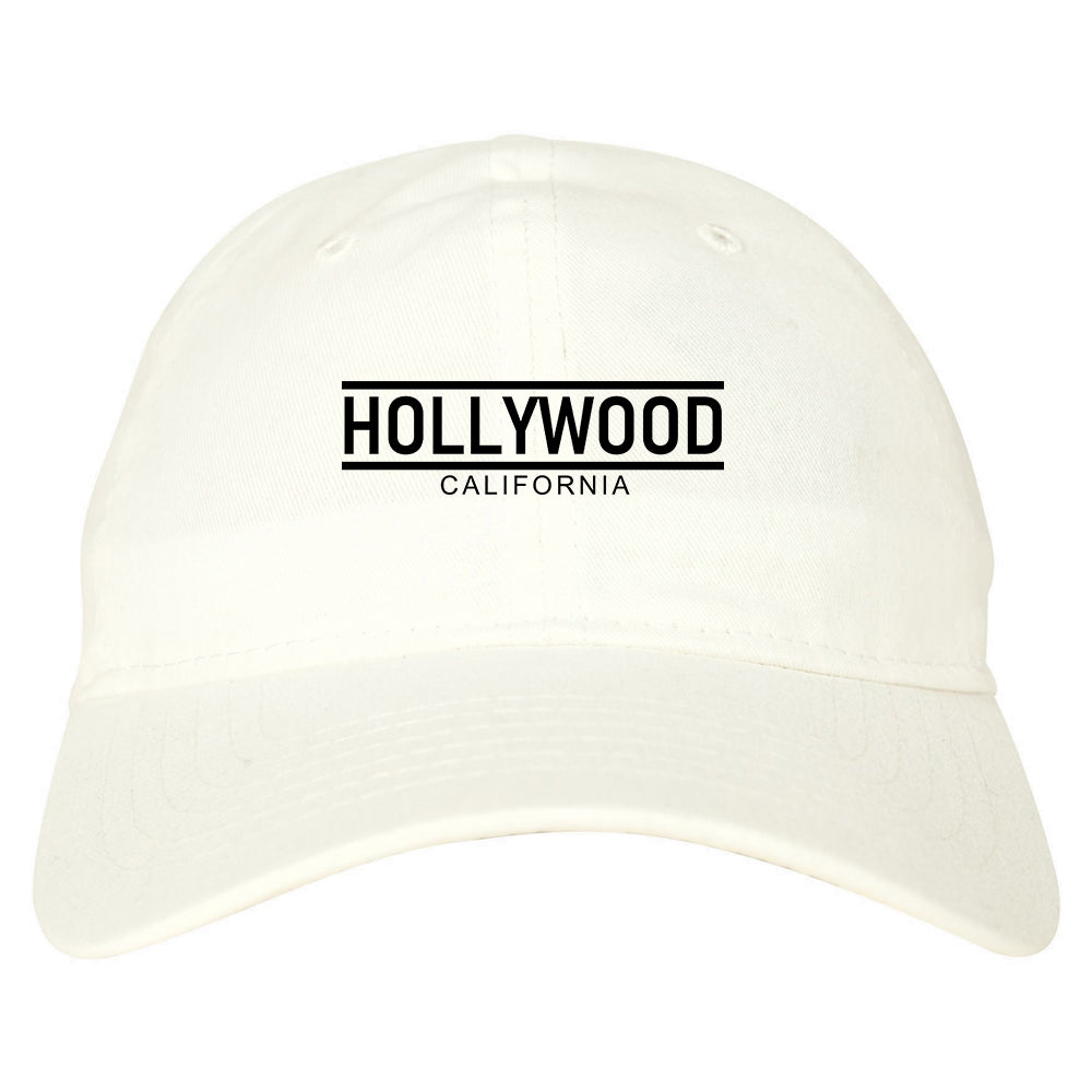 Hollywood California City Lines Mens Dad Hat White