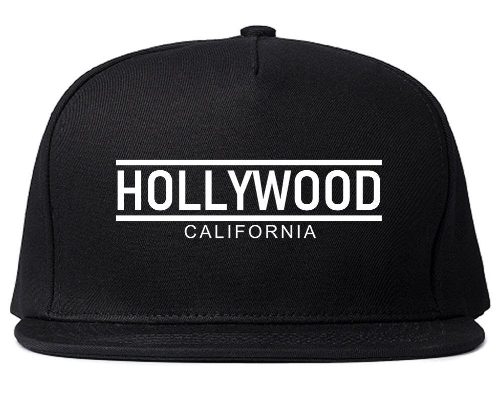 Hollywood California City Lines Mens Snapback Hat Black