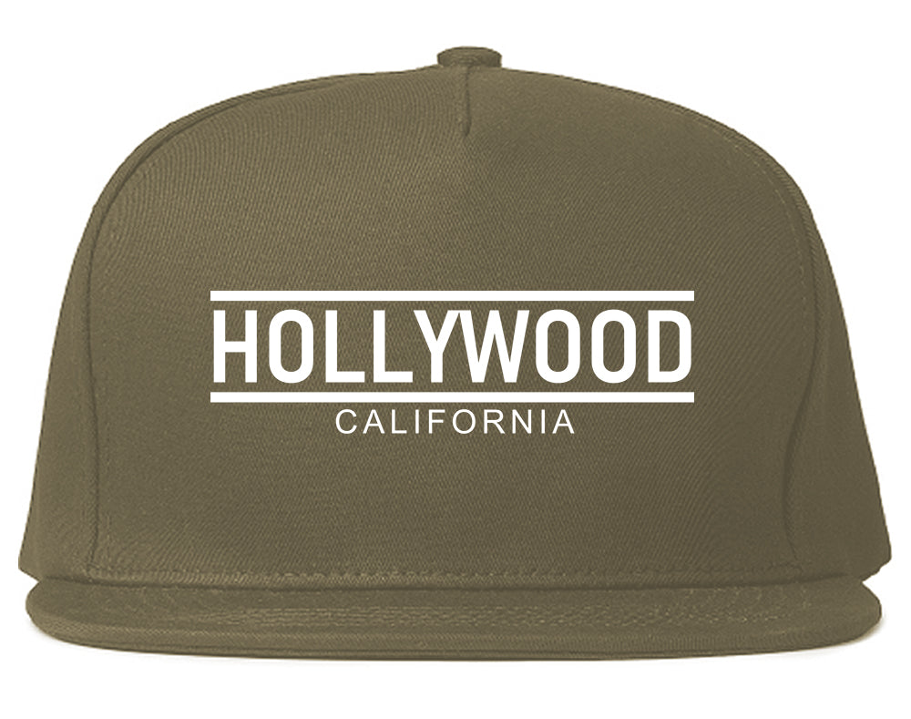 Hollywood California City Lines Mens Snapback Hat Grey