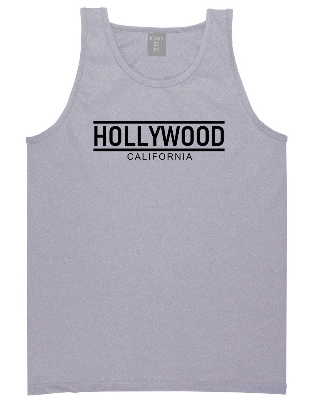 Hollywood California City Lines Mens Tank Top T-Shirt Grey