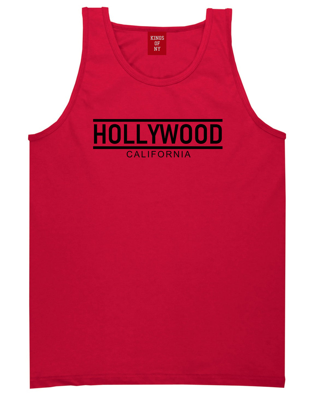 Hollywood California City Lines Mens Tank Top T-Shirt Red