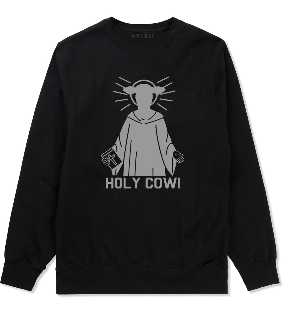 Holy Cow Funny Mens Crewneck Sweatshirt Black