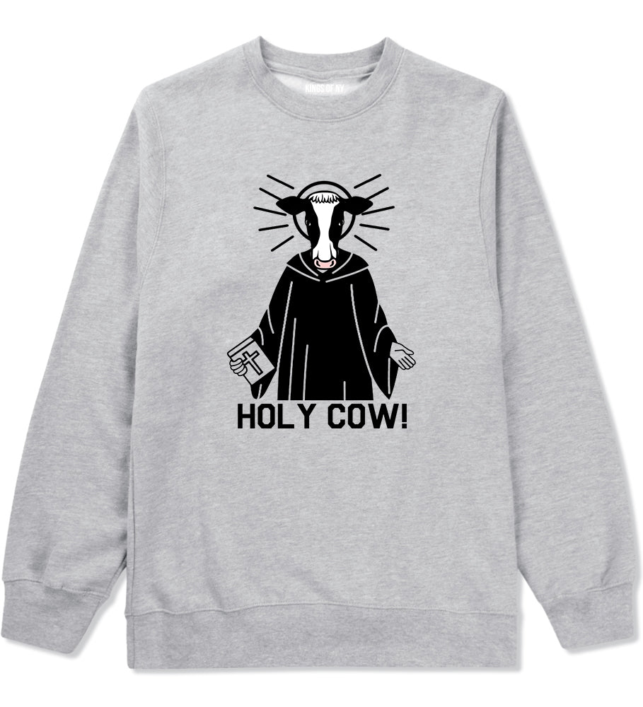 Holy Cow Funny Mens Crewneck Sweatshirt Grey