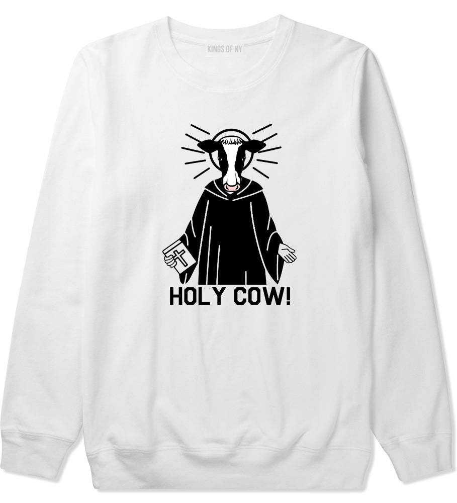 Holy Cow Funny Mens Crewneck Sweatshirt White