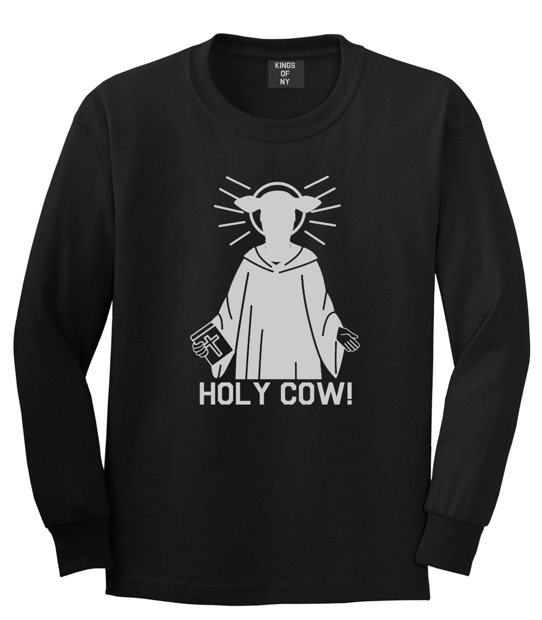 Holy Cow Funny Mens Long Sleeve T-Shirt Black