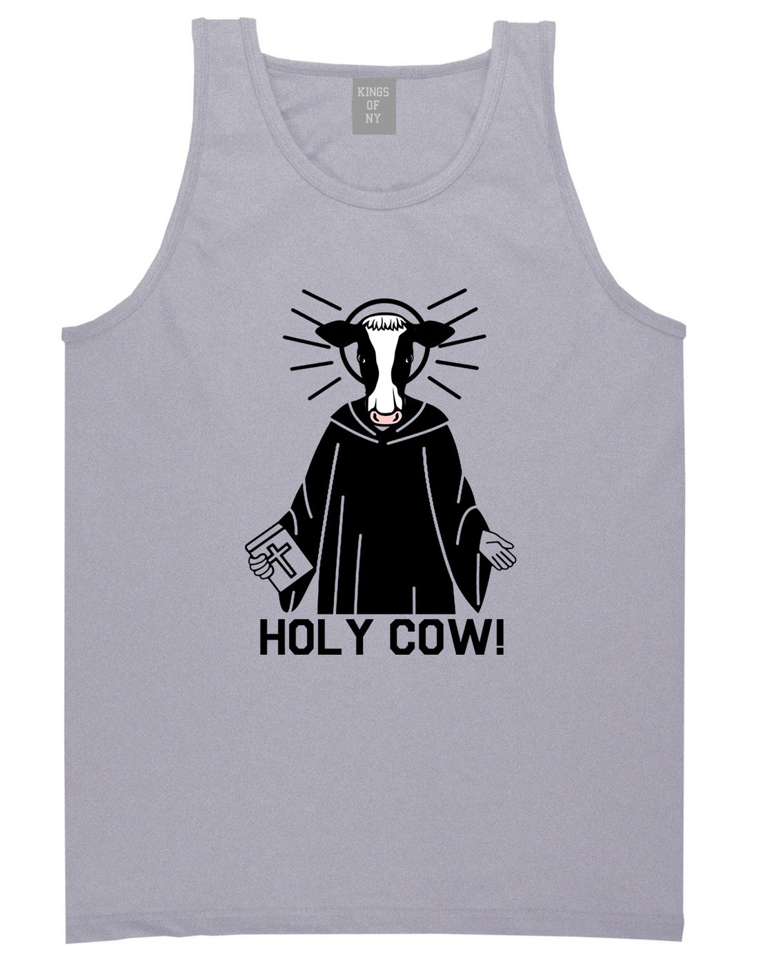 Holy Cow Funny Mens Tank Top Shirt Grey