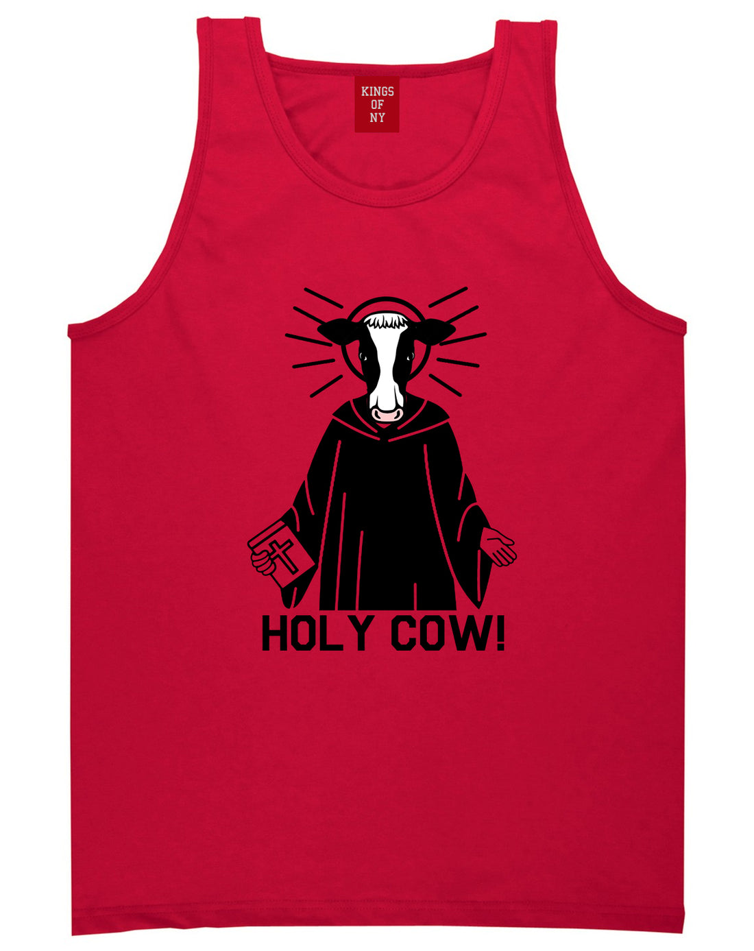 Holy Cow Funny Mens Tank Top Shirt Red