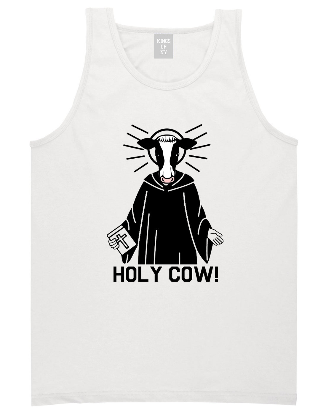 Holy Cow Funny Mens Tank Top Shirt White