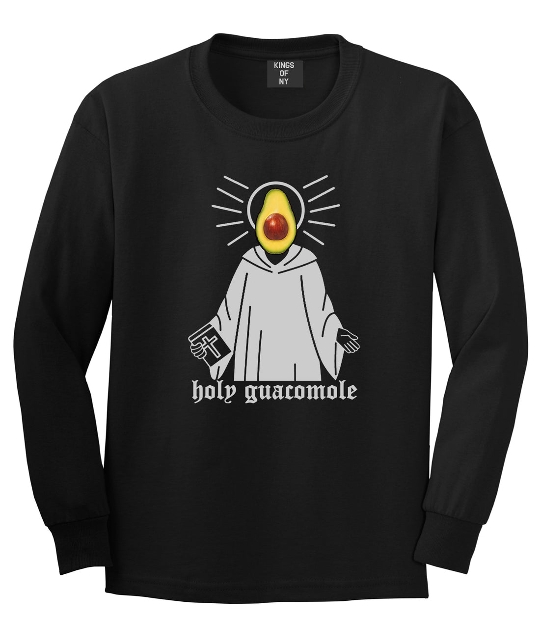 Holy Guacamole Funny Mens Long Sleeve T-Shirt Black