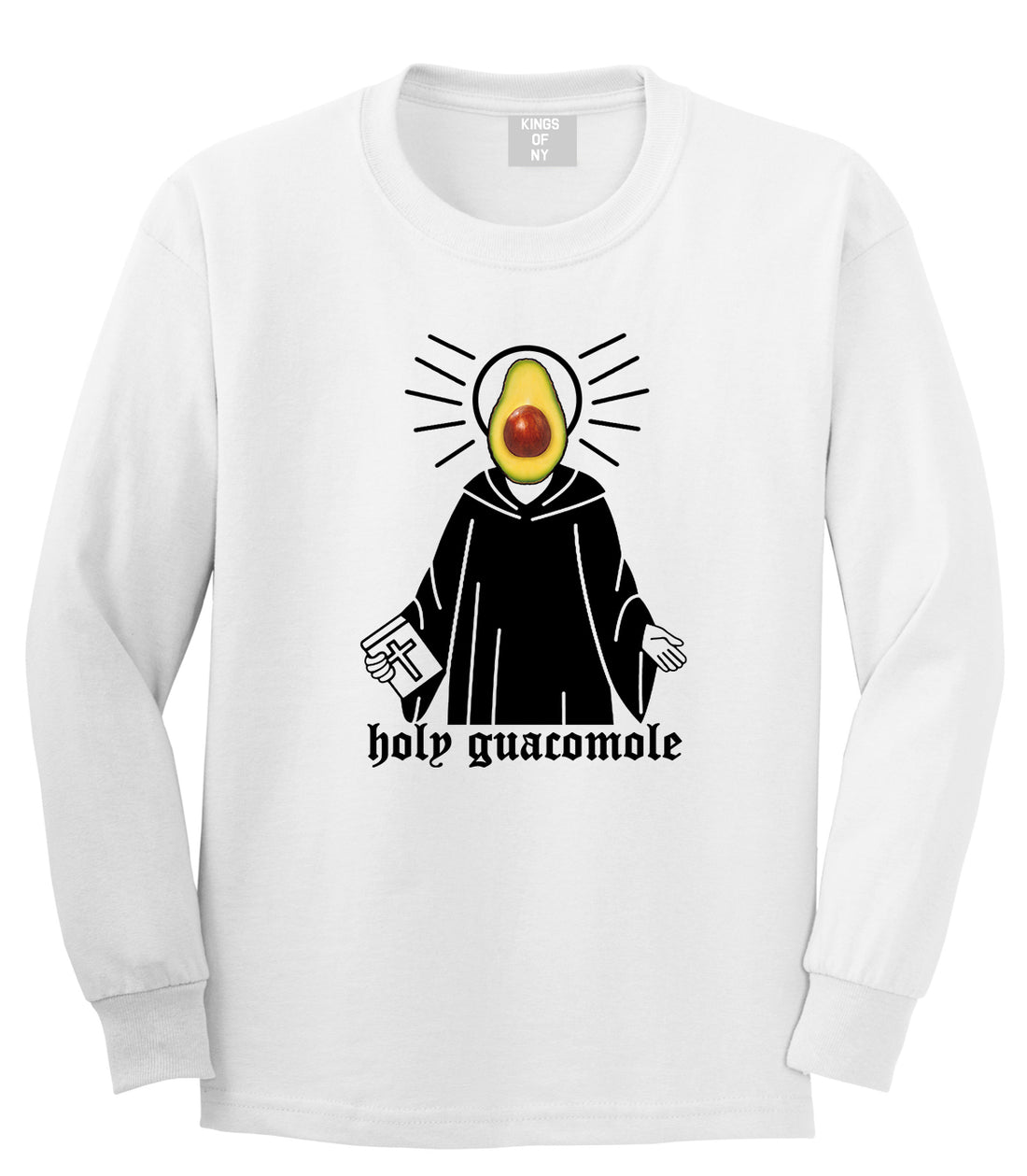 Holy Guacamole Funny Mens Long Sleeve T-Shirt White
