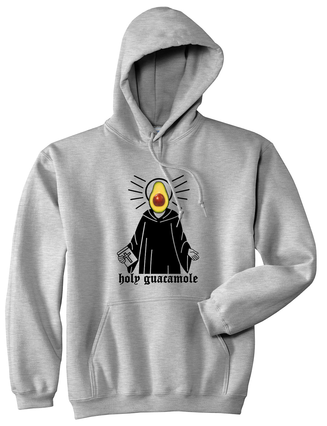 Holy Guacamole Funny Mens Pullover Hoodie Grey