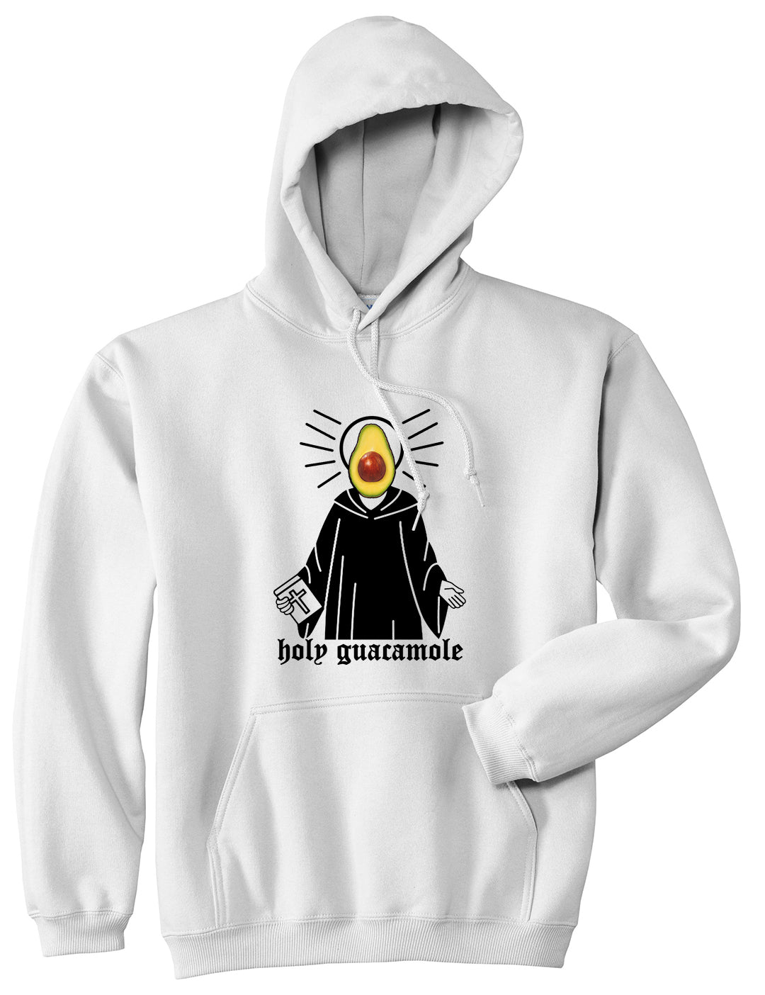 Holy Guacamole Funny Mens Pullover Hoodie White