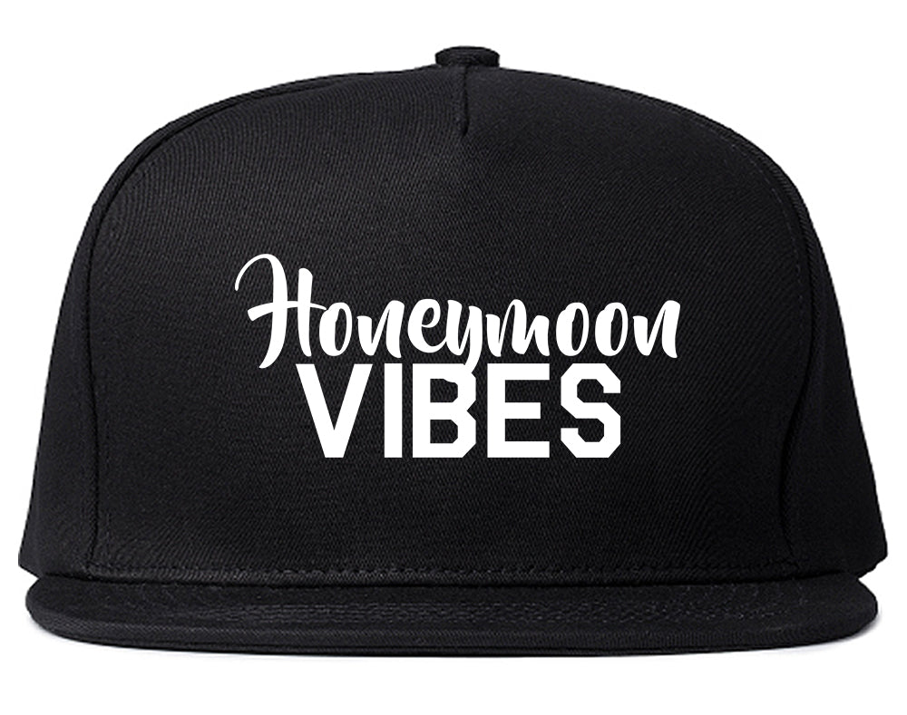 Honeymoon_Vibes_Wedding Black Snapback Hat