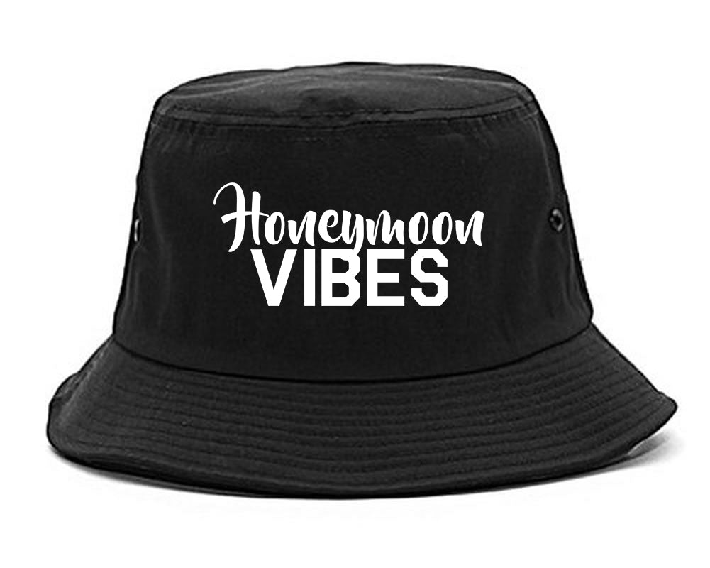 Honeymoon_Vibes_Wedding Black Bucket Hat