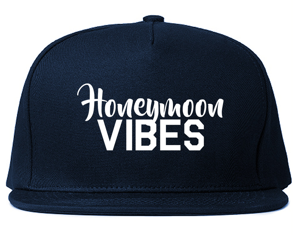 Honeymoon_Vibes_Wedding Navy Blue Snapback Hat