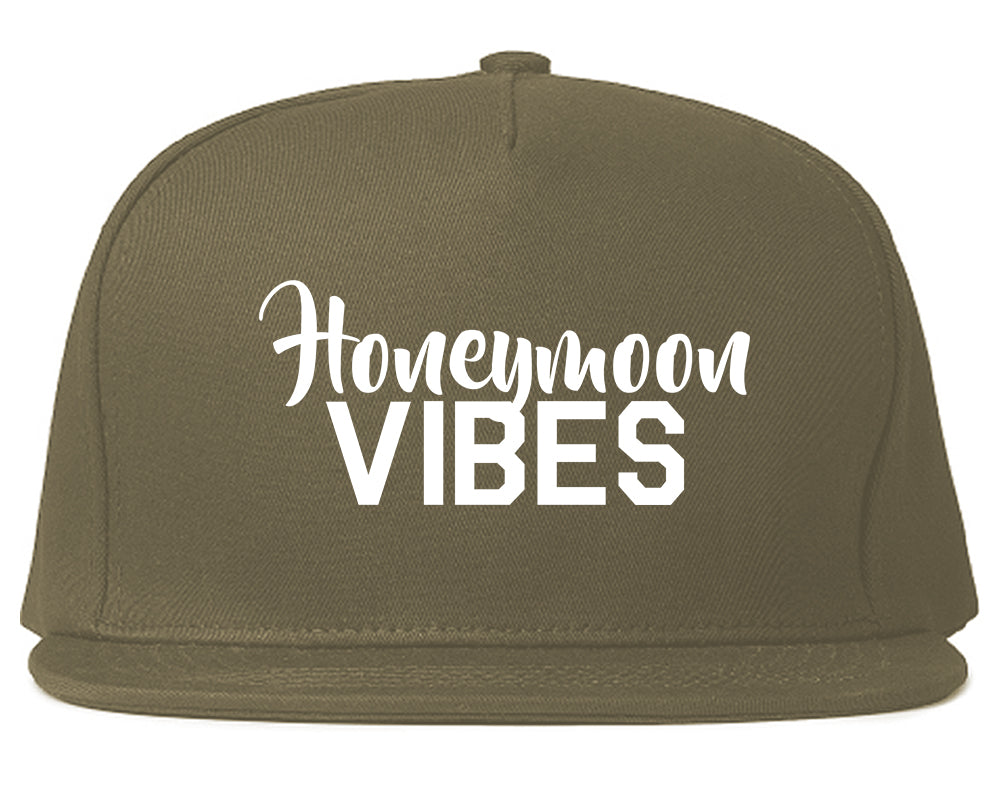 Honeymoon_Vibes_Wedding Grey Snapback Hat