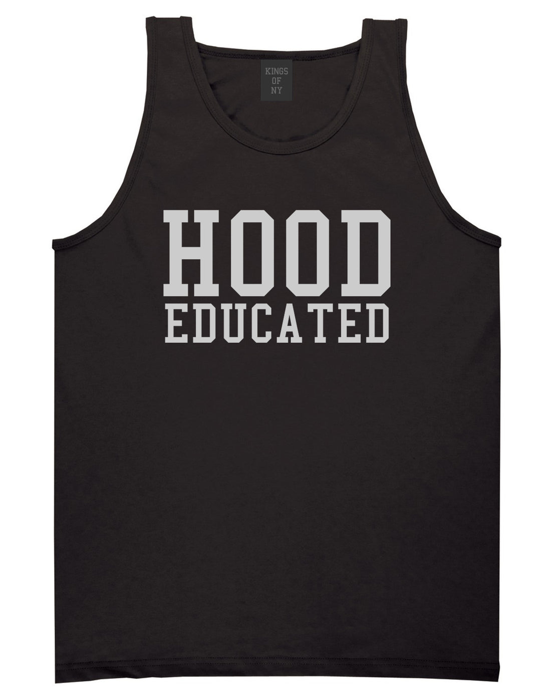 Hood Educated Funny College Mens Tank Top T-Shirt Black