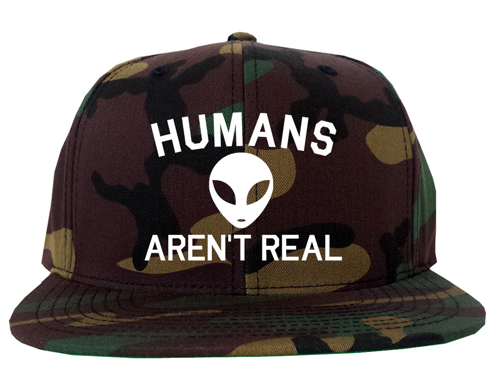 Humans Arent Real Alien Mens Snapback Hat Army Camo