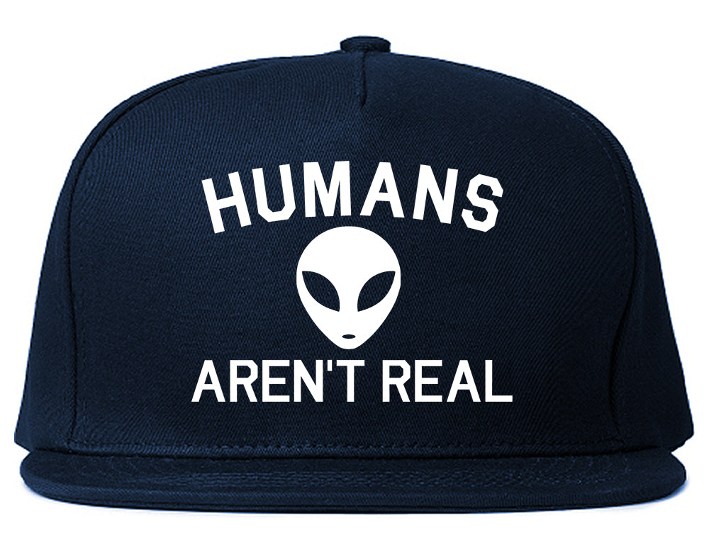 Humans Arent Real Alien Mens Snapback Hat Navy Blue