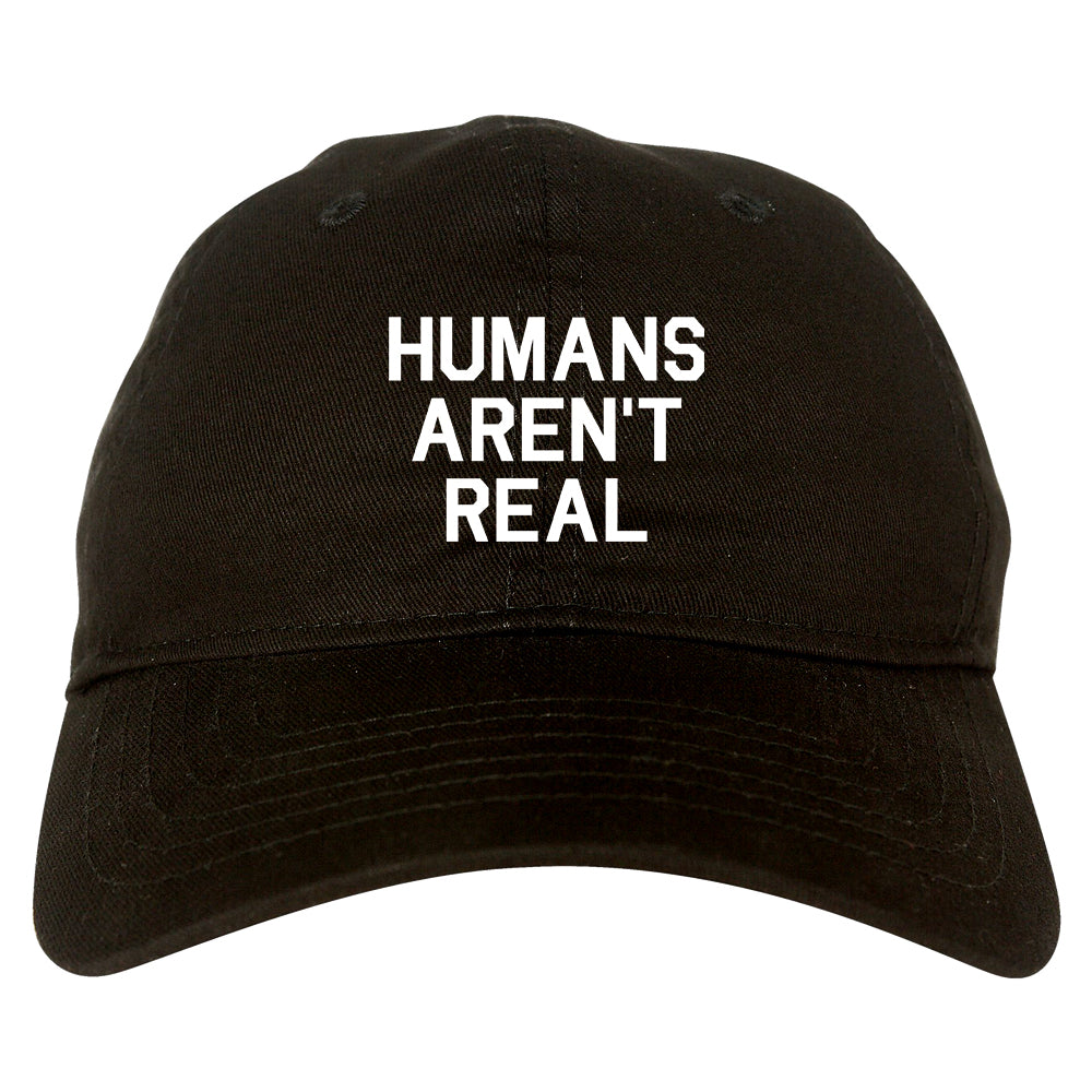 Humans Arent Real Tie Dye Hippie Rave Mens Dad Hat Black