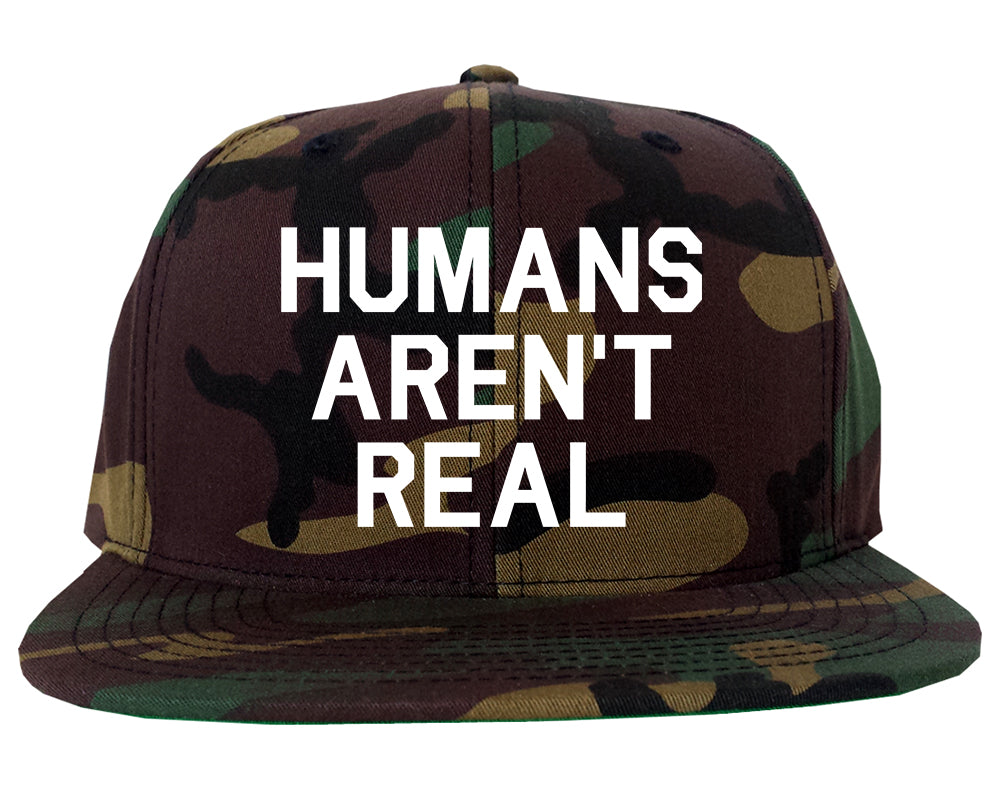 Humans Arent Real Tie Dye Hippie Rave Mens Snapback Hat Army Camo