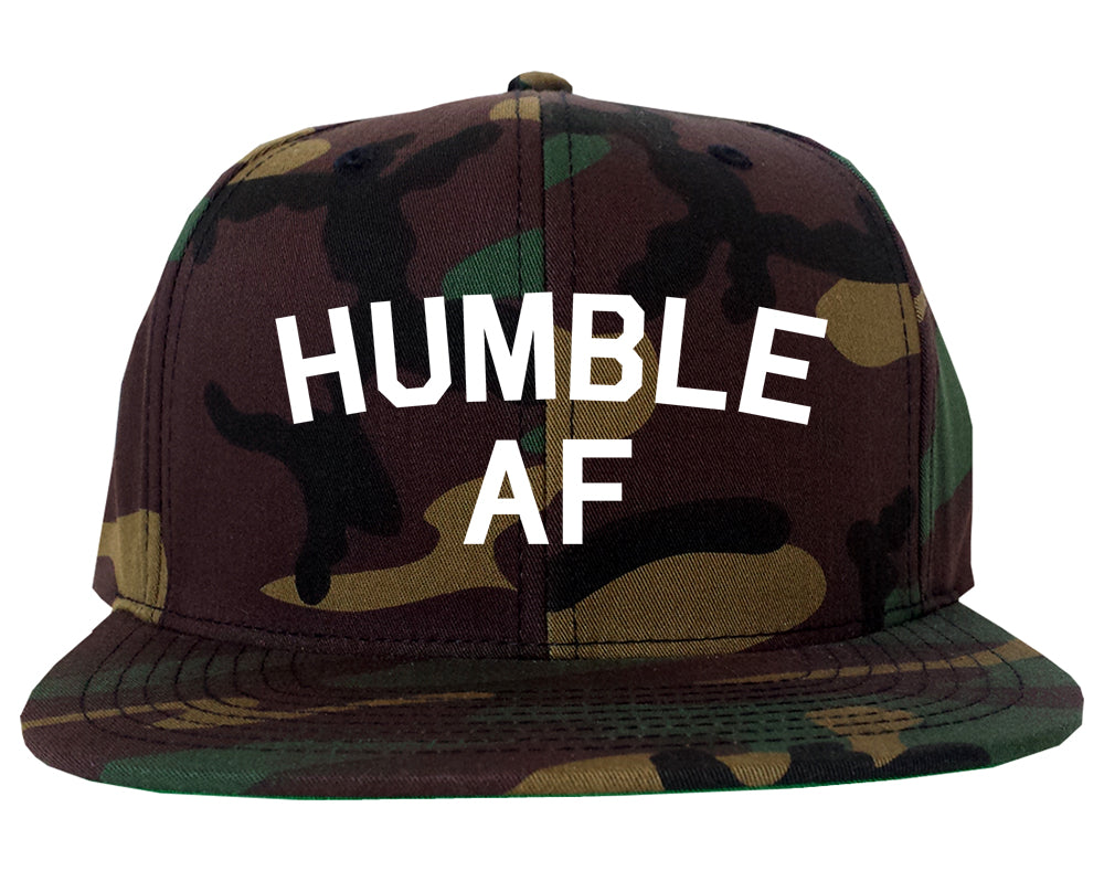 Humble AF Funny Mens Snapback Hat Green Camo