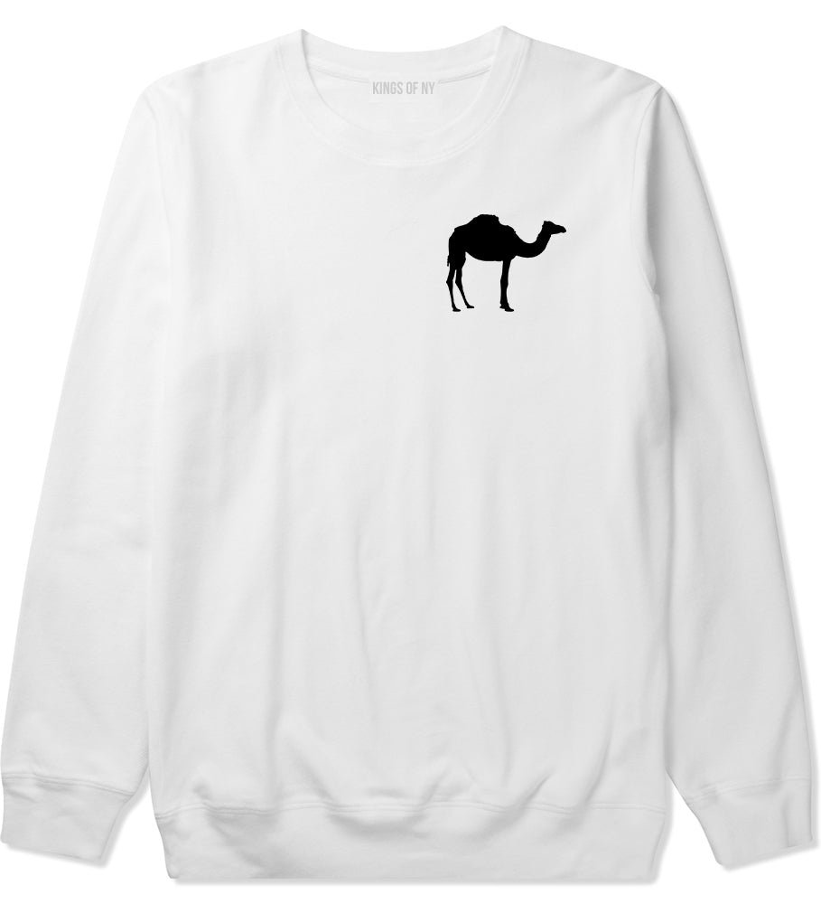 Hump Day Camel Chest White Crewneck Sweatshirt by Kings Of NY