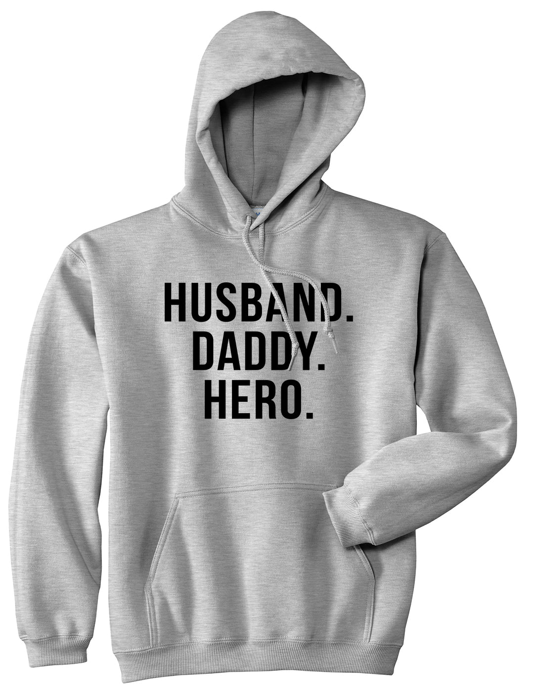 Husband Dad Hero Mens Pullover Hoodie Grey by Kings Of NY