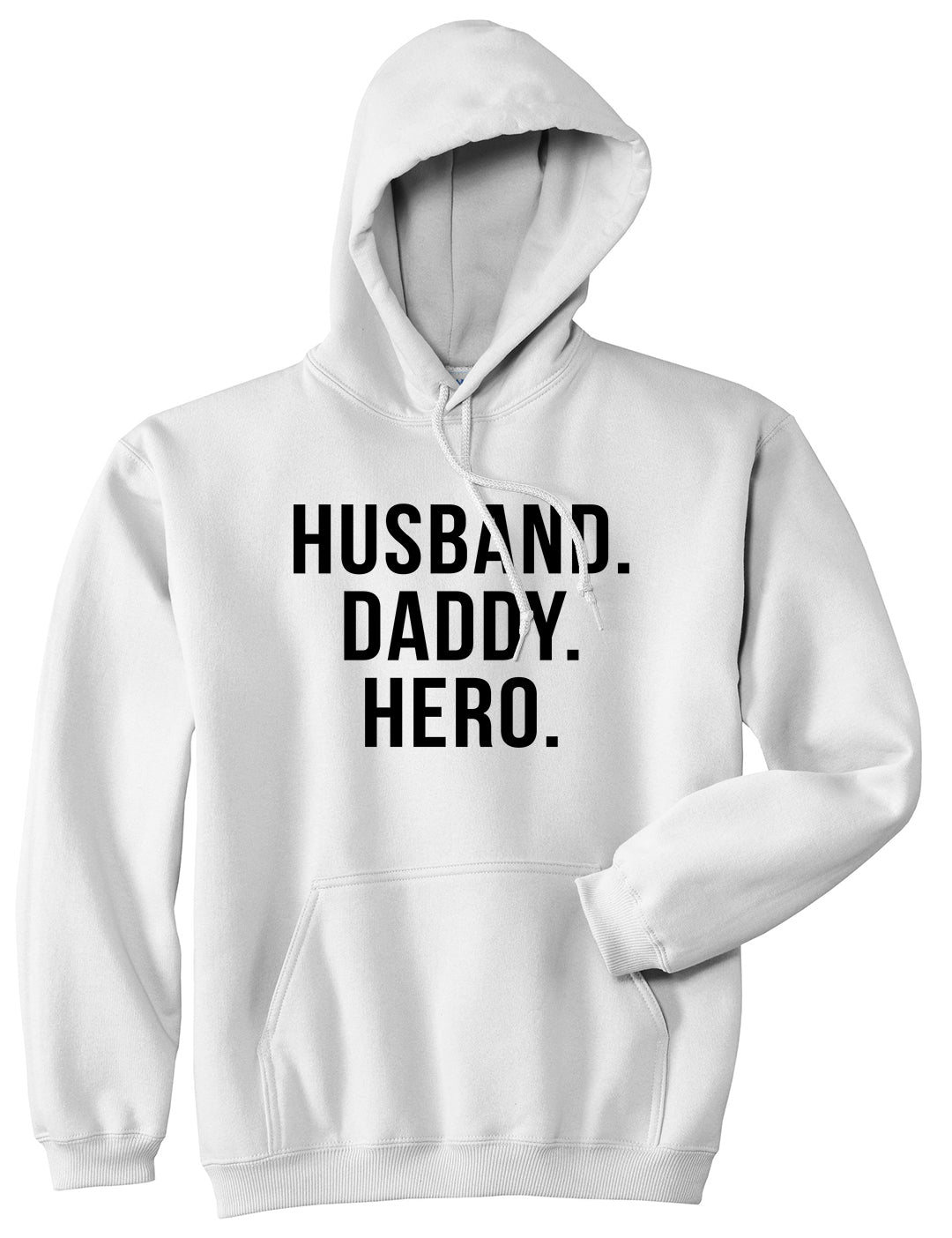 Husband Dad Hero Mens Pullover Hoodie White by Kings Of NY