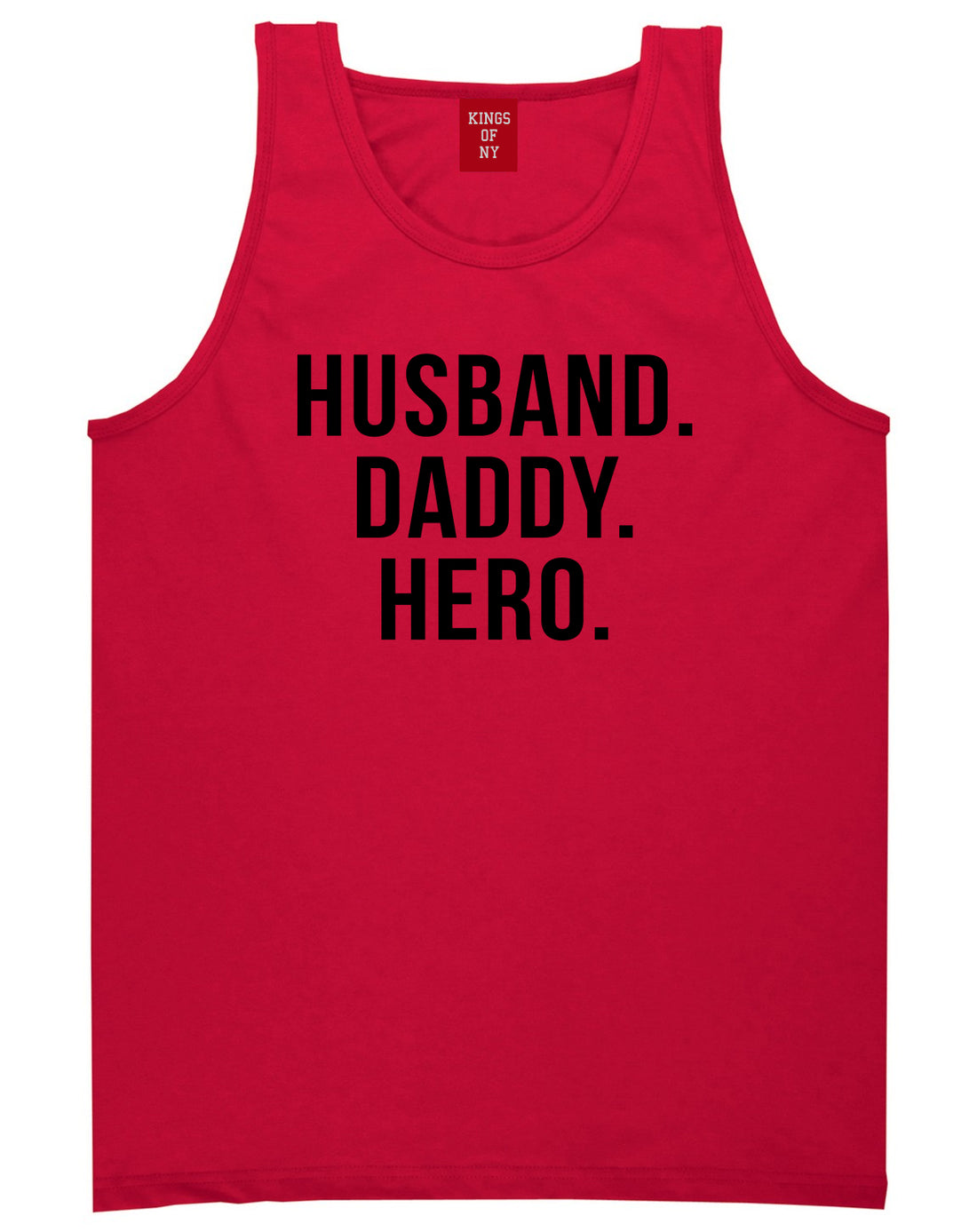 Husband Dad Hero Mens Tank Top Shirt Red by Kings Of NY