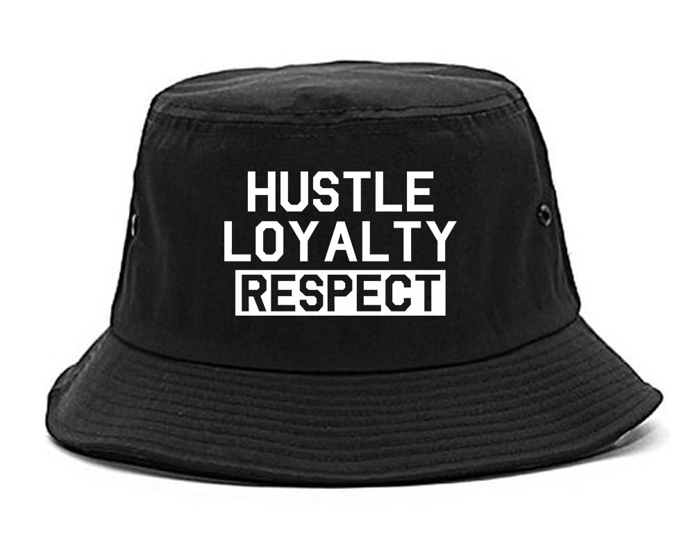 Hustle Loyalty Respect Mens Bucket Hat Black