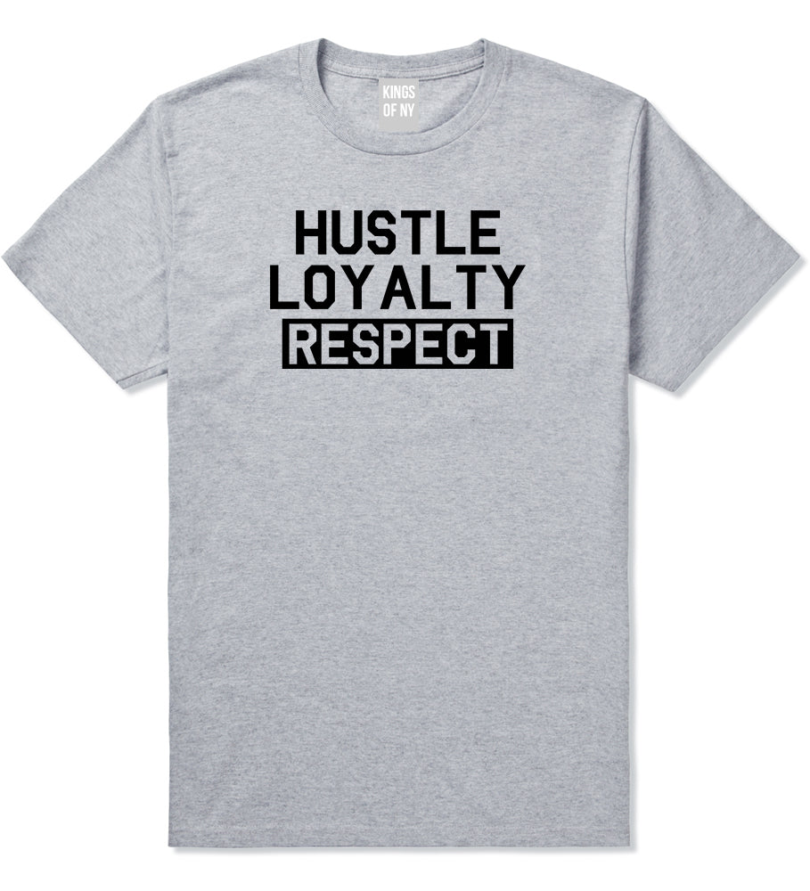 Hustle Loyalty Respect Mens T-Shirt Grey by Kings Of NY