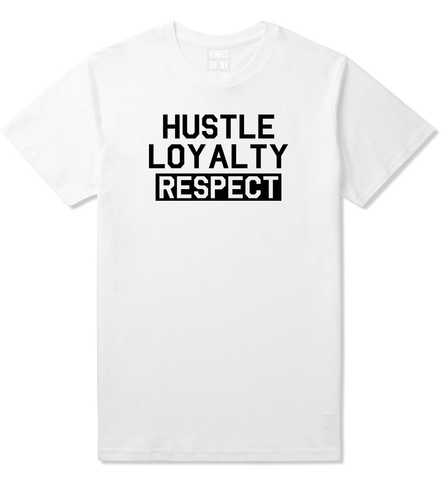 Hustle Loyalty Respect Mens T-Shirt White by Kings Of NY