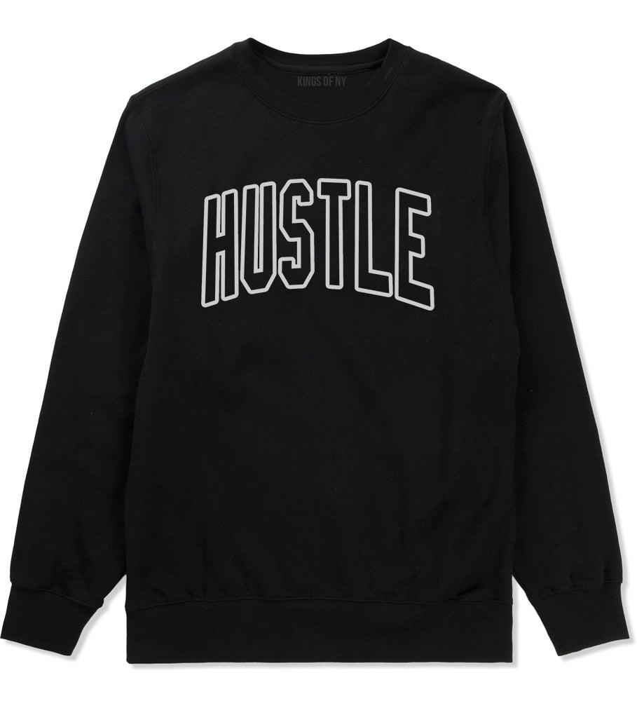 Hustle Outline Mens Crewneck Sweatshirt Black