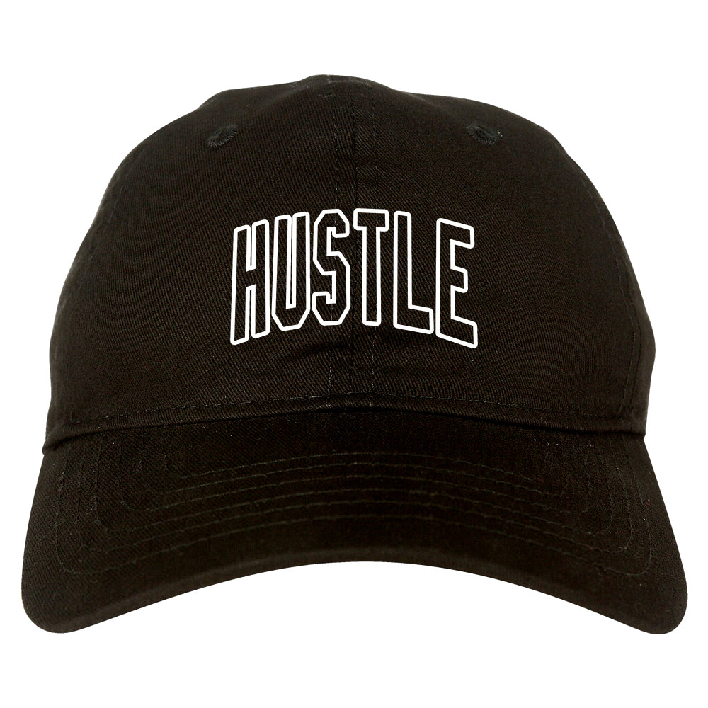 Hustle Outline Mens Dad Hat Black
