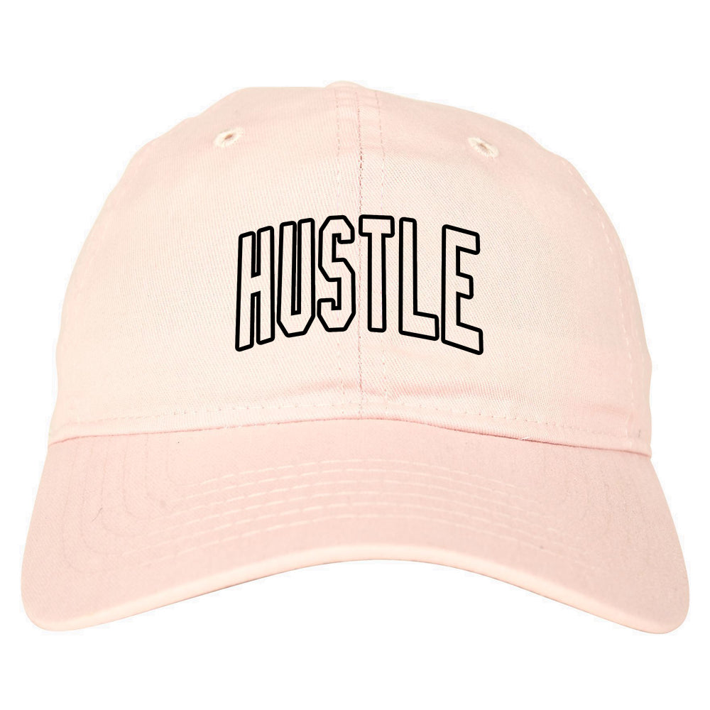 Hustle Outline Mens Dad Hat Pink