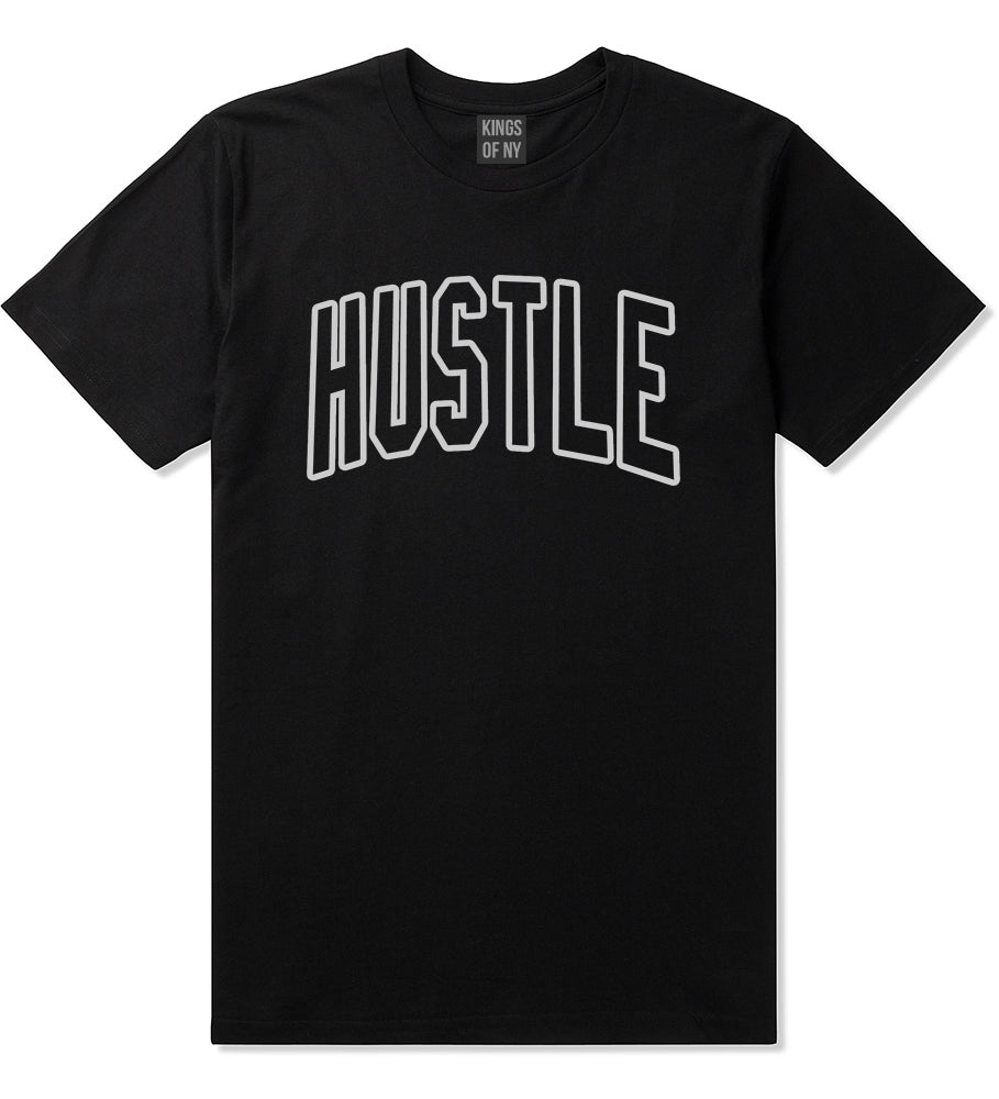 Hustle Outline Mens T-Shirt Black