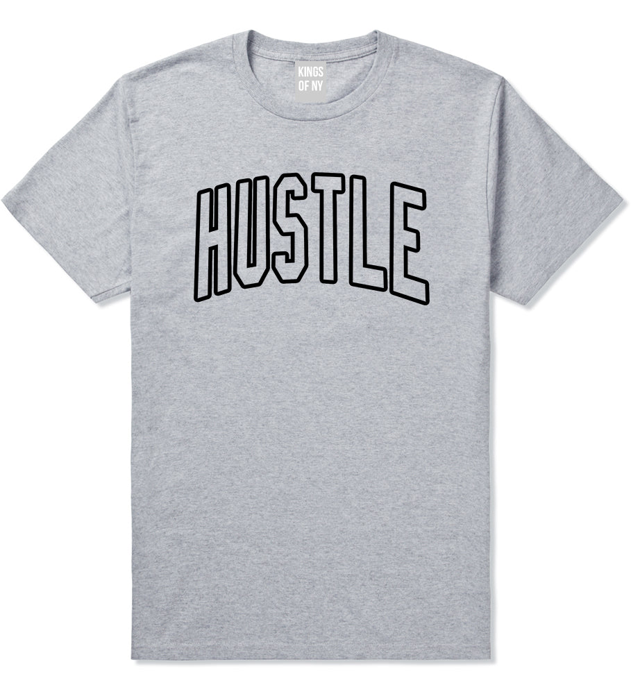 Hustle Outline Mens T-Shirt Grey