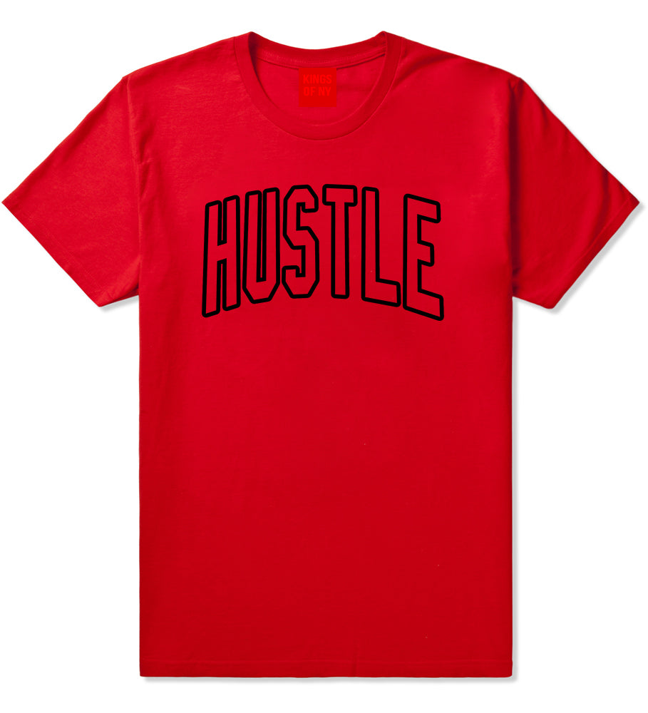 Hustle Outline Mens T-Shirt Red