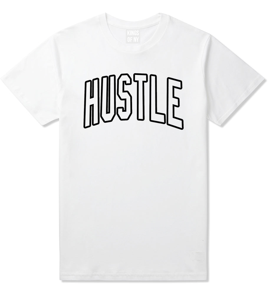 Hustle Outline Mens T-Shirt White