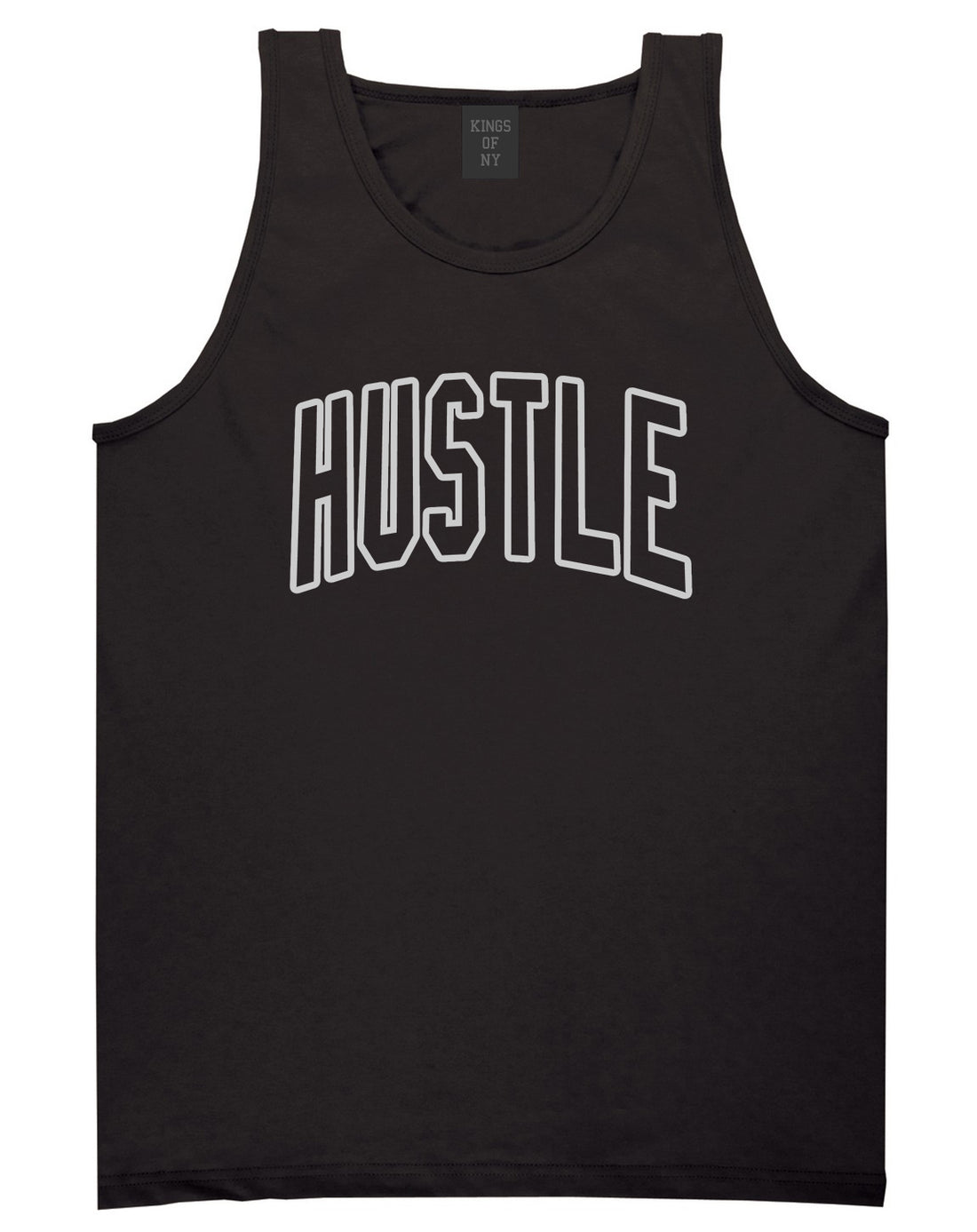 Hustle Outline Mens Tank Top T-Shirt Black
