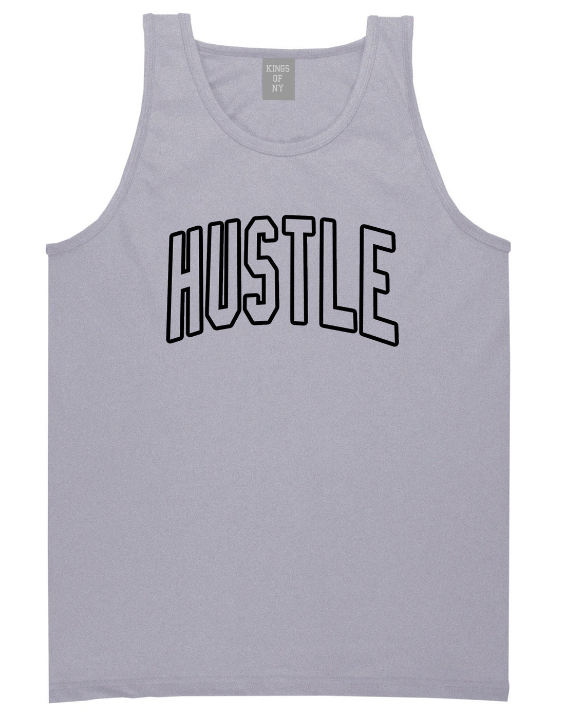 Hustle Outline Mens Tank Top T-Shirt Grey