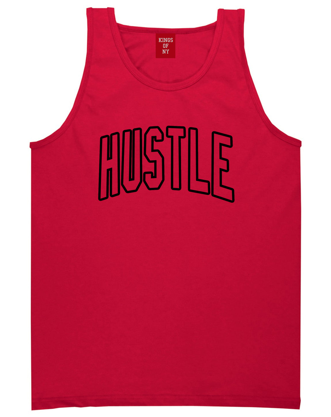 Hustle Outline Mens Tank Top T-Shirt Red