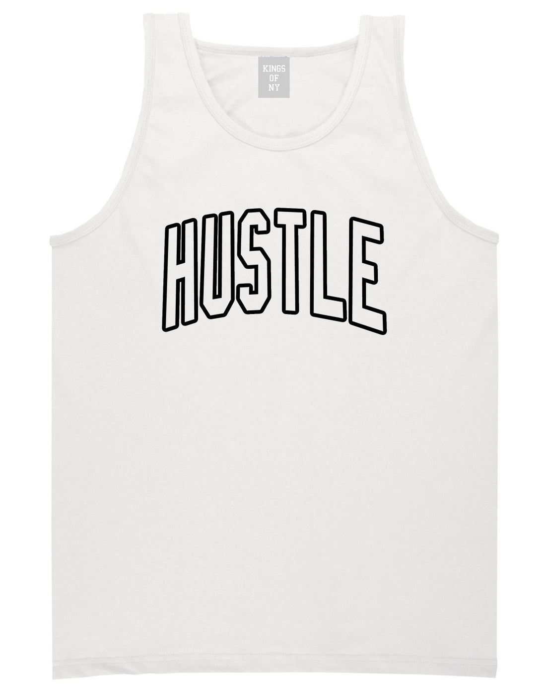 Hustle Outline Mens Tank Top T-Shirt White