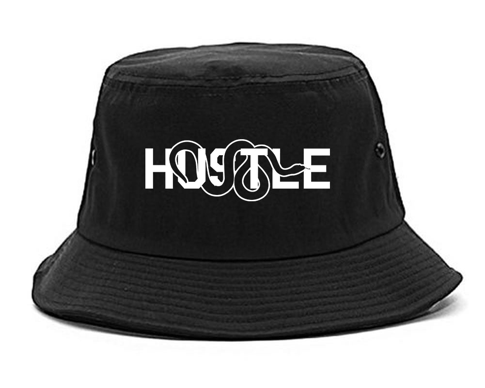 Hustle Snake Mens Bucket Hat Black